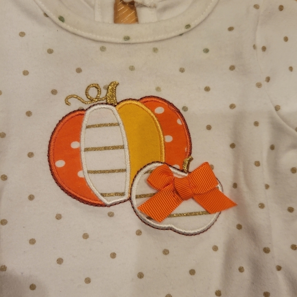 Baby girl pumpkin Thanksgiving top size 3 mo - Picture 4 of 8